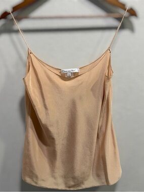 Oscar de la Renta Silk Camisole Beige Nude Spaghetti Strap Luxury Top Size 6